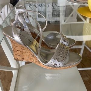 White House black market silver sandals